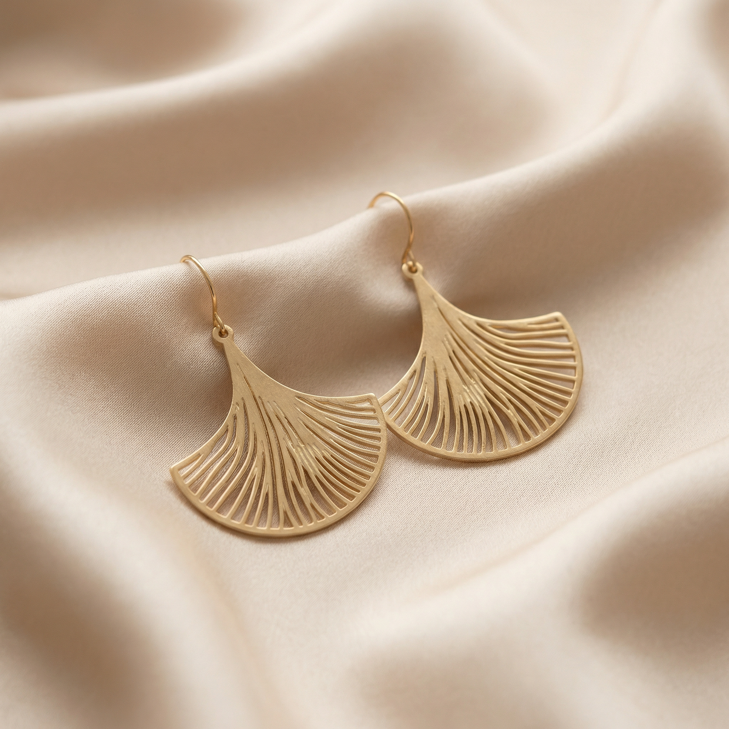 Golden Fan Bohemian Earrings